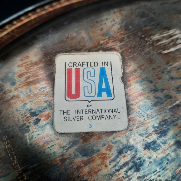 International Silver CO. Silver Plate Oval Platter Serving Dish Rope Edge - Picture 3 of 11